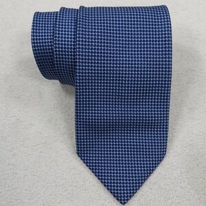 Brioni Silk Tie Blue Geometric Textured Necktie Designer Roma Luxury Italy Long